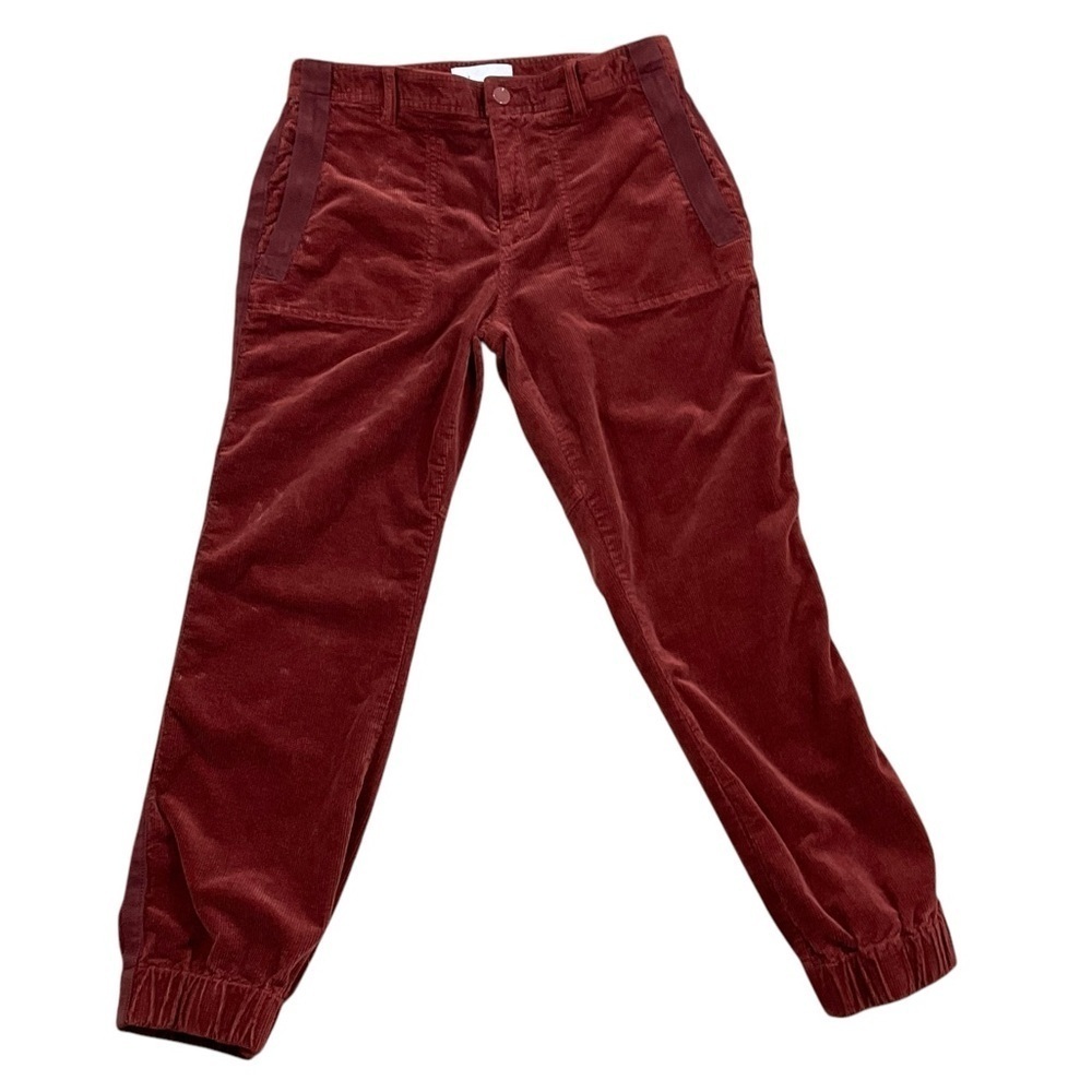 Anthropologie The Richie Slim Joggers Corduroy Edition in Dark Brick size 10 - Picture 6 of 14